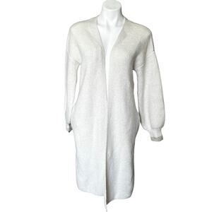 Boden cream Longline knit duster cardigan pockets size 2